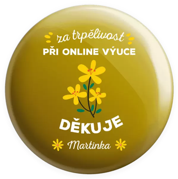 Placka Za trpělivost při online výuce 