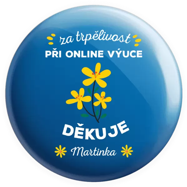 Placka Za trpělivost při online výuce 