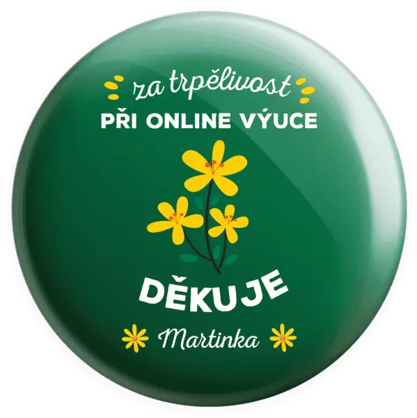 Placka Za trpělivost při online výuce 