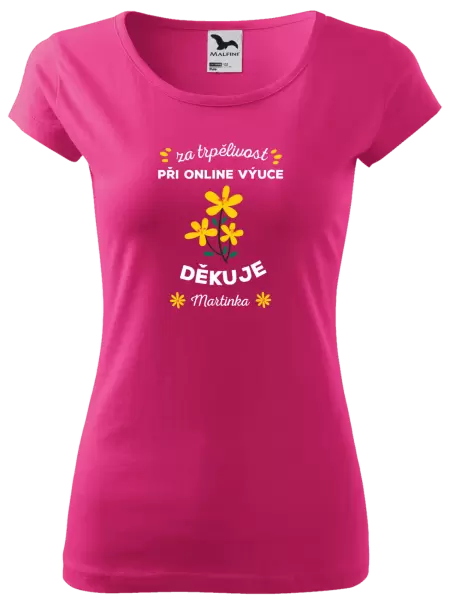 Dámské tričko Za trpělivost při online výuce 