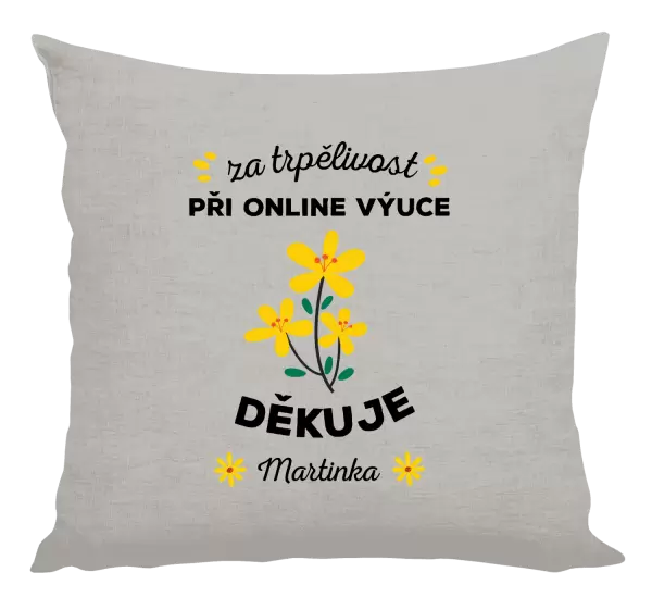 Polštář Za trpělivost při online výuce