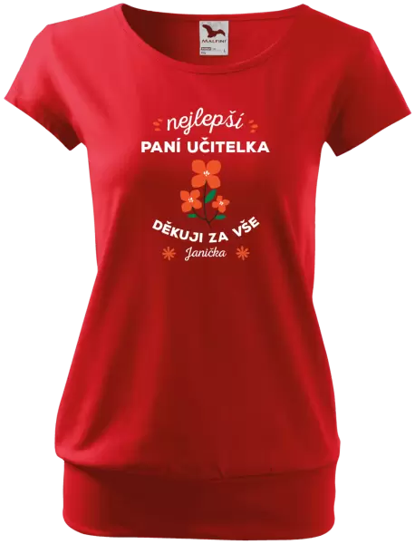Dámské tričko Nejlepší paní učitelka - Jméno