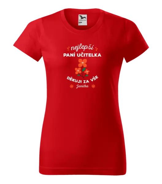 Dámské tričko Nejlepší paní učitelka - Jméno