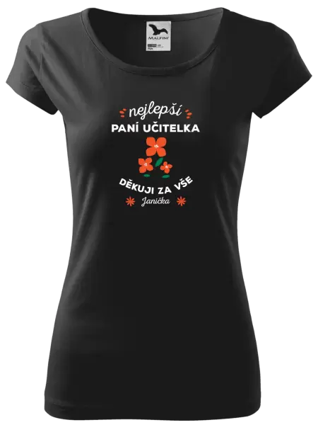 Dámské tričko Nejlepší paní učitelka - Jméno