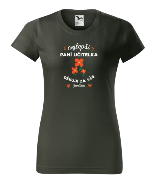 Dámské tričko Nejlepší paní učitelka - Jméno