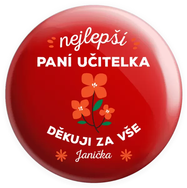 Placka Nejlepší paní učitelka - Jméno
