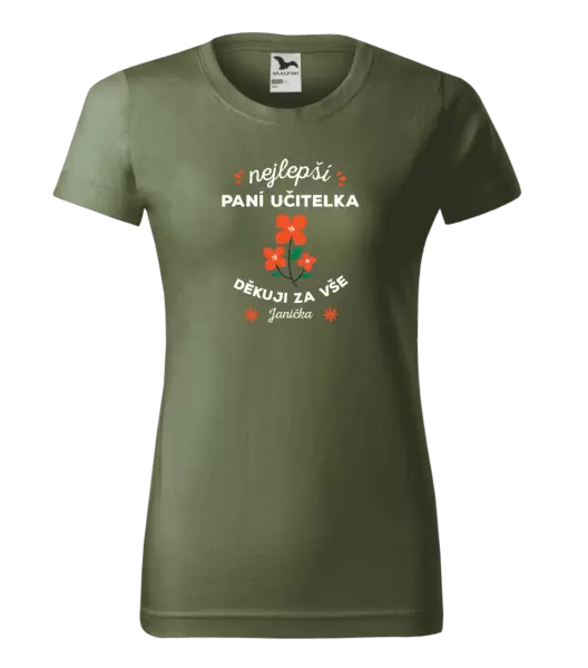 Dámské tričko Nejlepší paní učitelka - Jméno