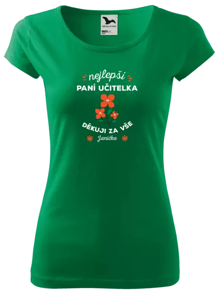 Dámské tričko Nejlepší paní učitelka - Jméno