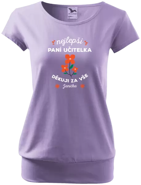 Dámské tričko Nejlepší paní učitelka - Jméno