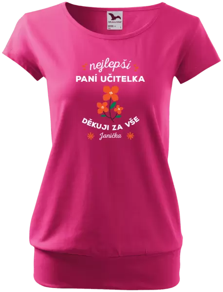 Dámské tričko Nejlepší paní učitelka - Jméno