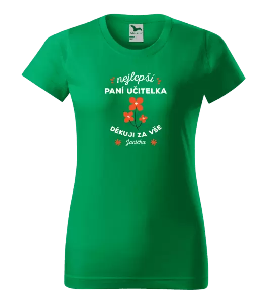 Dámské tričko Nejlepší paní učitelka - Jméno