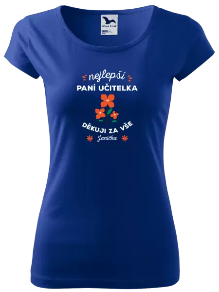 Dámské tričko Nejlepší paní učitelka - Jméno