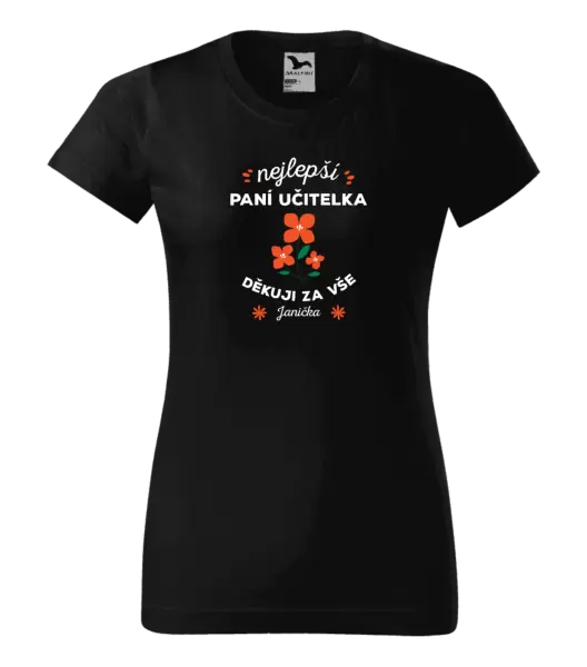 Dámské tričko Nejlepší paní učitelka - Jméno