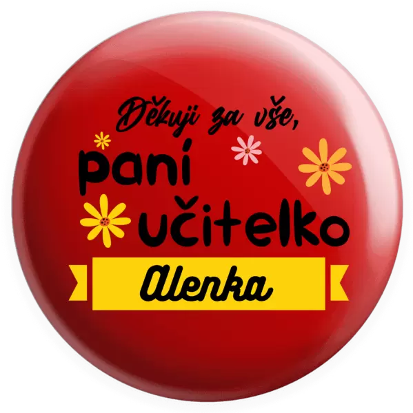 Placka Děkuji za vše paní učitelko