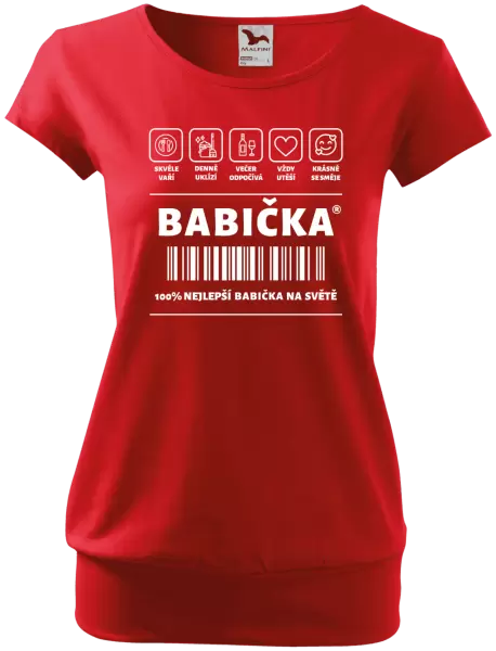Dámské tričko Čárový kód - babička