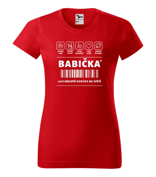 Dámské tričko Čárový kód - babička