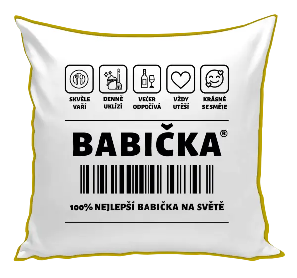 Polštář Čárový kód - babička
