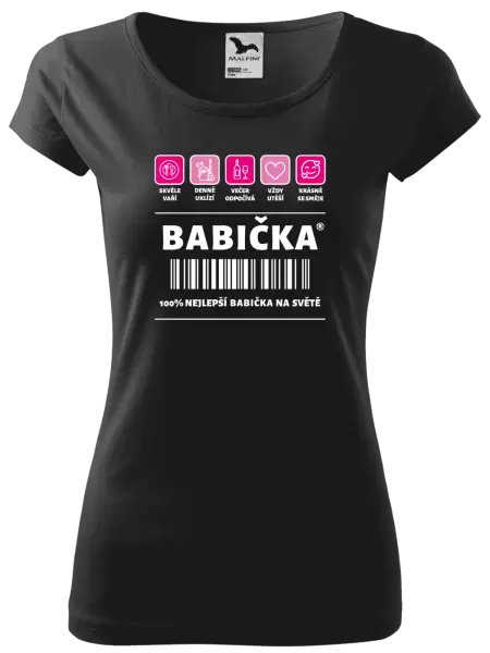 Dámské tričko Čárový kód - babička