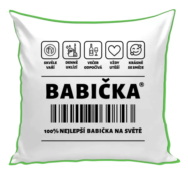 Polštář Čárový kód - babička
