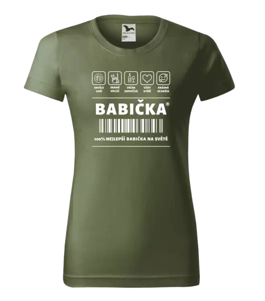 Dámské tričko Čárový kód - babička