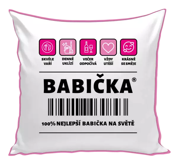 Polštář Čárový kód - babička