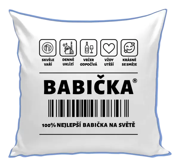 Polštář Čárový kód - babička