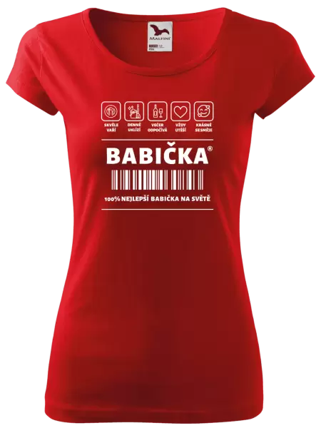 Dámské tričko Čárový kód - babička