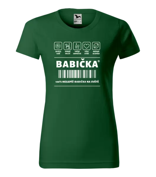 Dámské tričko Čárový kód - babička