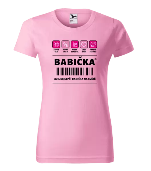 Dámské tričko Čárový kód - babička