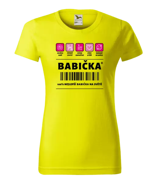Dámské tričko Čárový kód - babička
