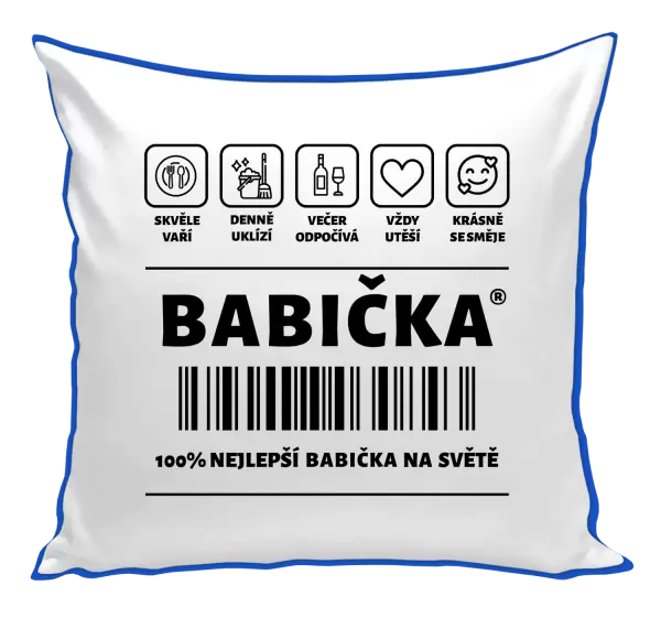Polštář Čárový kód - babička