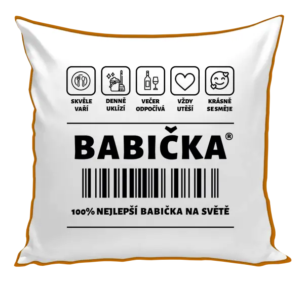 Polštář Čárový kód - babička
