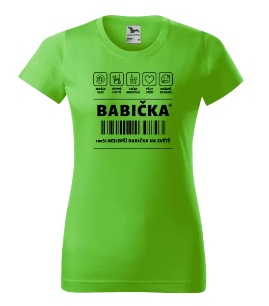 Dámské tričko Čárový kód - babička