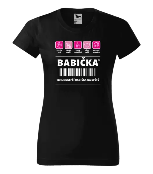 Dámské tričko Čárový kód - babička
