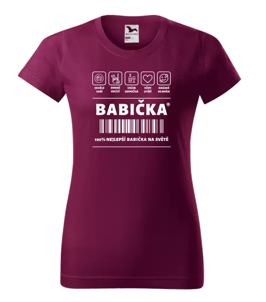 Dámské tričko Čárový kód - babička