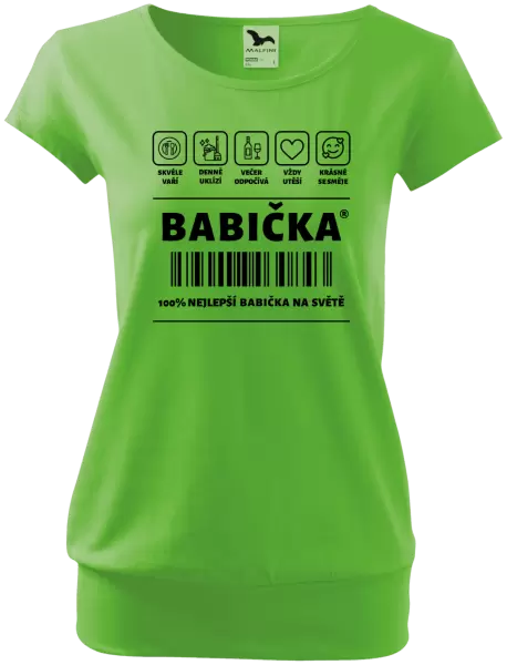 Dámské tričko Čárový kód - babička
