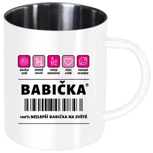 Nerezový hrnek Čárový kód - babička