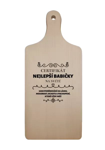 Prkénko Certifikát nejlepší babičky na světě