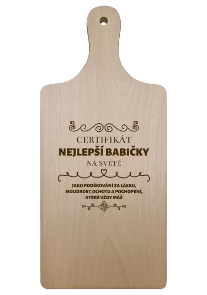 Prkénko Certifikát nejlepší babičky na světě
