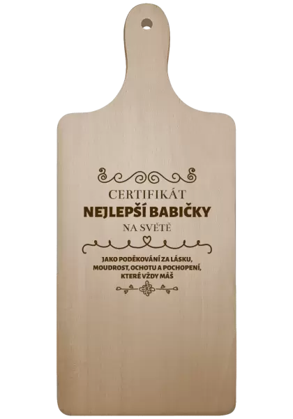 Prkénko Certifikát nejlepší babičky na světě