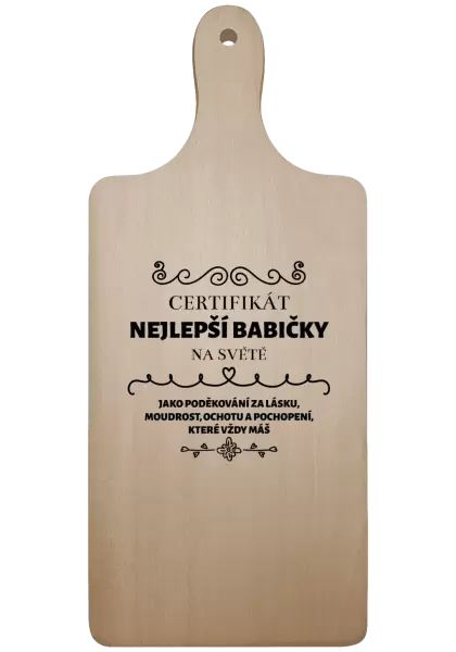 Prkénko Certifikát nejlepší babičky na světě