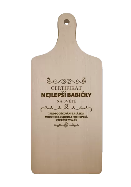 Prkénko Certifikát nejlepší babičky na světě