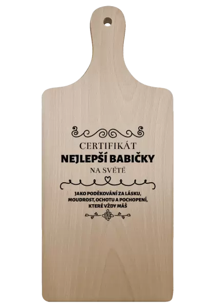 Prkénko Certifikát nejlepší babičky na světě
