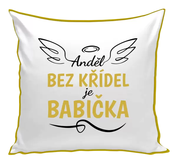 Polštář Anděl bez křídel - babička