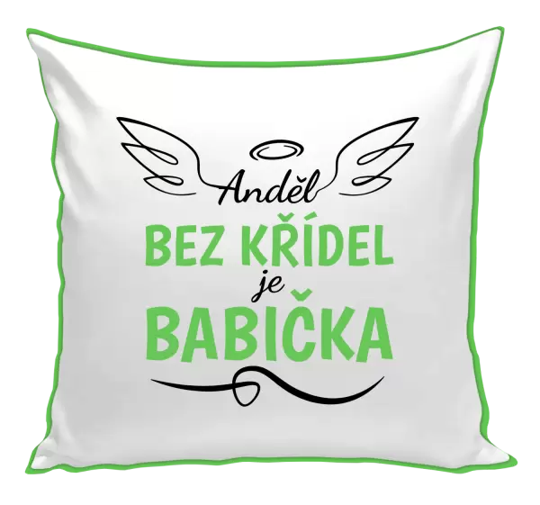 Polštář Anděl bez křídel - babička