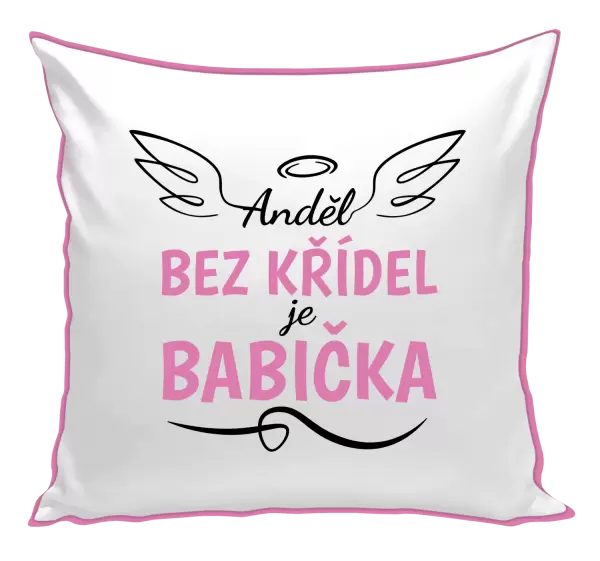 Polštář Anděl bez křídel - babička