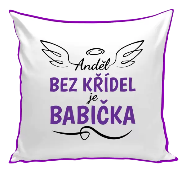 Polštář Anděl bez křídel - babička