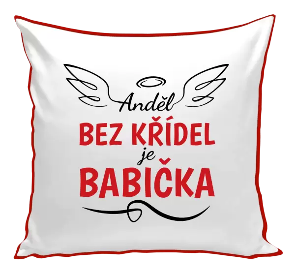 Polštář Anděl bez křídel - babička