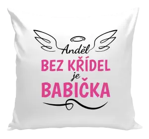Polštář Anděl bez křídel - babička