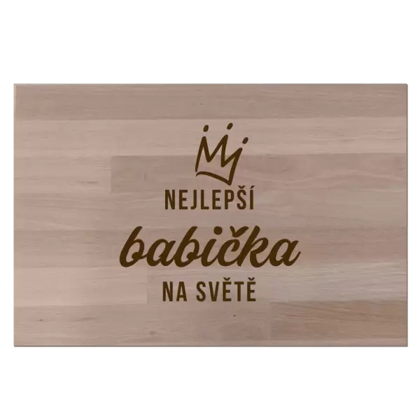 Bukové prkénko Nejlepší babička na světě - korunka